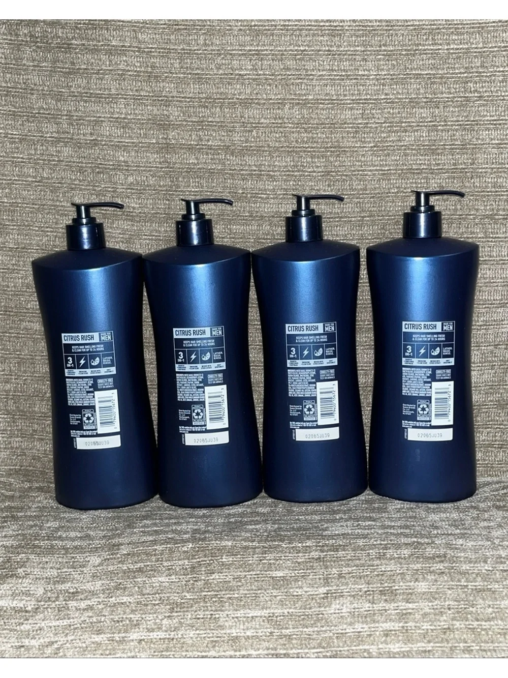 4 Pack Suave MEN Citrus & Sandal Wood Scent Citrus Rush 3-in-1 Shampoo Body wash